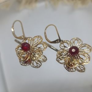 Gold Flower Earrings